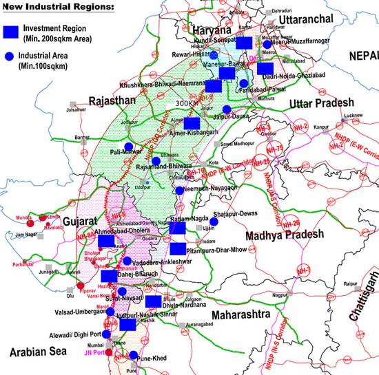 Mumbai Delhi Industrial Corridor Map Foreign Investment Opportunities In The Delhi-Mumbai Industrial Corridor -  India Briefing News